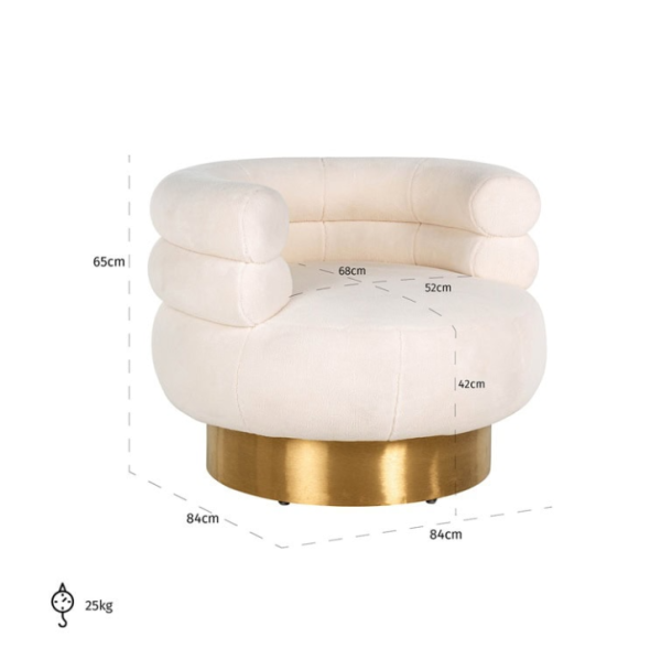 Fotelis Fayah white teddy
