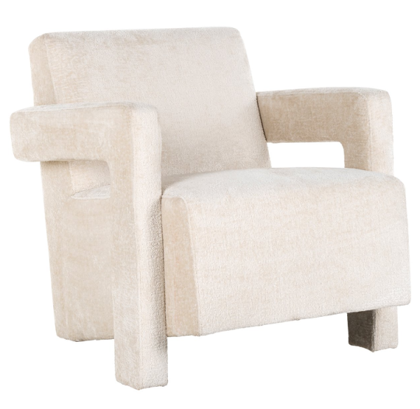 Easy Chair Devanto white chenille Richmond fotelis