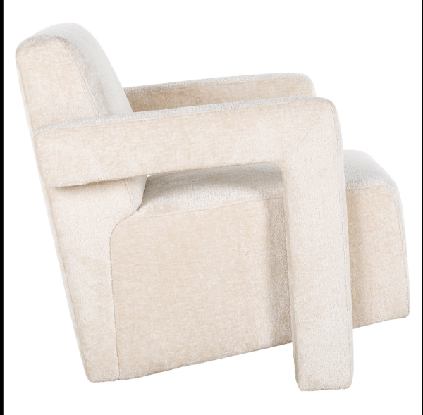 Easy Chair Devanto white chenille Richmond fotelis