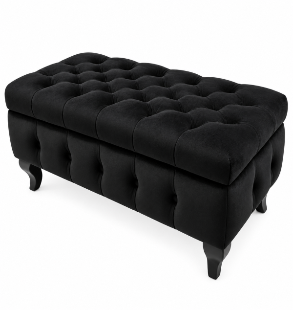 Pufas „Austėja“ – Chesterfield stiliaus, su daiktadėže